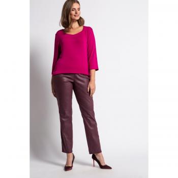Pantaloni donna, taglio stretto, cintura elastica, viola, cotone/poliestere, Ulla Popken