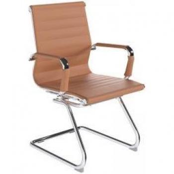 Nautilus Aura Medium Back Leather Cantilever Chair, Fixed Arms – Chrome