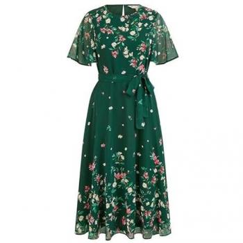 Skater Robe Verte à Miroirs – Variante Yumi
