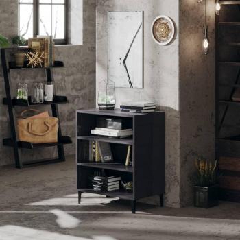 Modernes Hochglanz-Sideboard in Grau 57x35x70 cm