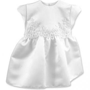 HOBEA Vestito Bianca per Battesimo Diana con Ricamo di Perle