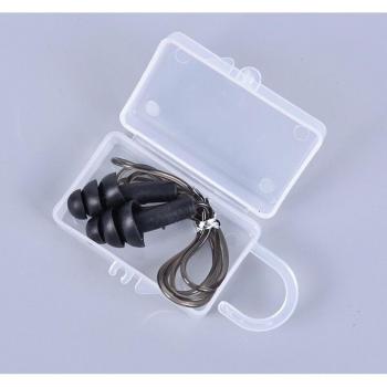 2PCS Swim Earplugs with Rope and Nose Clip for Noise Protection