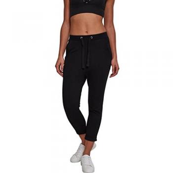 Pantalones de mujer Terry Turn Up en negro