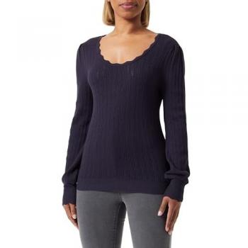 ONLY Meddi Damen Pullover Dunkelblau Regular Fit Langarm Rundhals