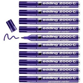 Marqueur Universel Edding 2000C Violet – 10 Stylos, 1,5‑3 mm, Sèche Vite, Résistant à l'Eau