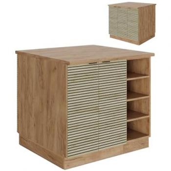 Îlot de Cuisine en Chêne Doré, 90cm, Fame-Line