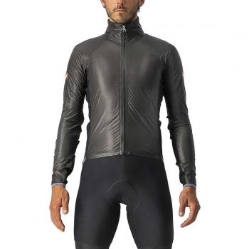 Giacca da Ciclismo Resistente all'Acqua Castelli Slicker Pro Nero Rosso 3XL