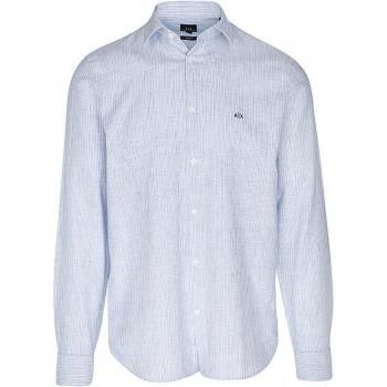 Armani Exchange Herren Hemd mit Logo Blau Regular Fit