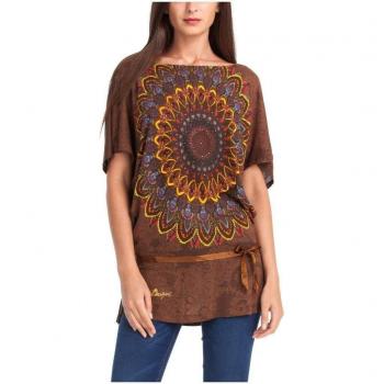 Desigual Women’s Long‑Sleeve Brown Loose Top – UK 10