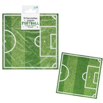 Serviettes de table papier « Football » pour anniversaire enfant – 12 pièces, 14,5 cm