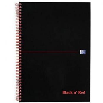 BLACK N RED NOTEBOOK A4 RULED FEINT