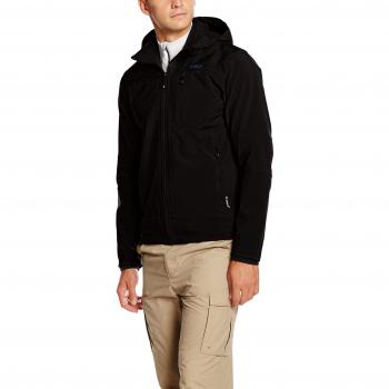 CMP Black Softshell Jacket with Hood for Men