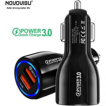 30W Dual USB Oplader voor Auto met LED Licht