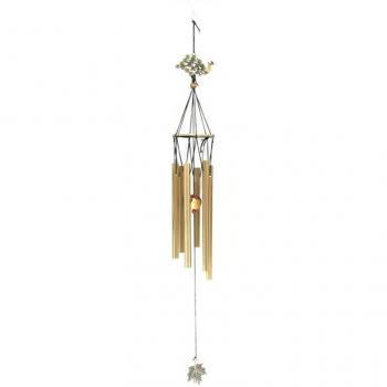 Carillon de porte en cuivre antique, 6 tubes résonnants