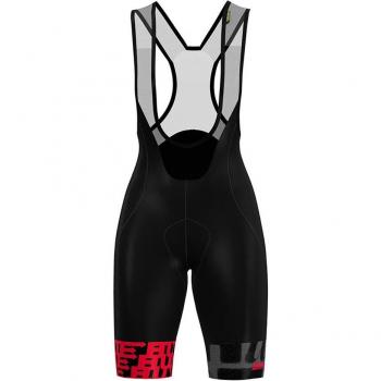 La Fléche Wallone Damen Trägerhosen (Schwarz/Rot) – Santini XL
