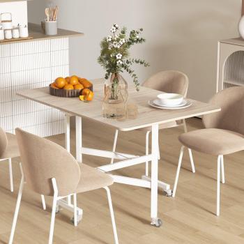 Homcom Drop Leaf Table With Wheels