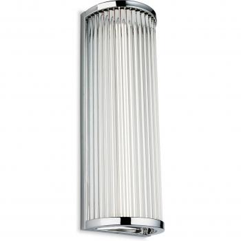 Chrome Bathroom LED Flush Wall Light with Clear Glass Rods