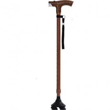 ANXIAOKANG Senior Walking Cane – High‑Quality Lightweight Wood, Four‑Leg Support, Anti‑Sl