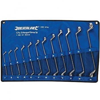 Silverline Deep Offset Ring Spanner Set 12 Piece Metric 6-32mm