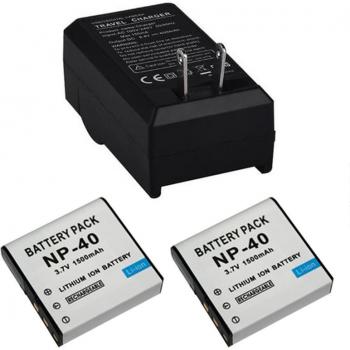NP-40 1500mAh Camera Battery Pack + Charger for Casio EX-Z30/Z40/Z50/Z55/Z57/Z750 EX-P505/P600/P700 PM200