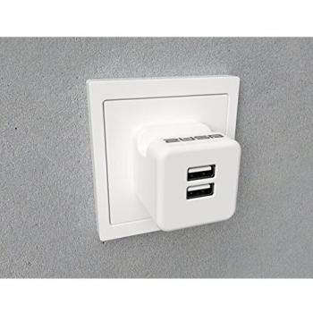 2USB USB-Ladegerät EasyCharge Plugin, 2,4 A, 2-fach, Handyhalter, reinweiß matt