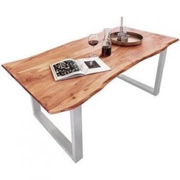 Loreno® Designer-Baumkantentisch Quinn, Akazienholz, Metalluntergestell