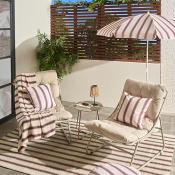 OHS Mykonos Natural 2-Seater Bistro Table and Chair Combo