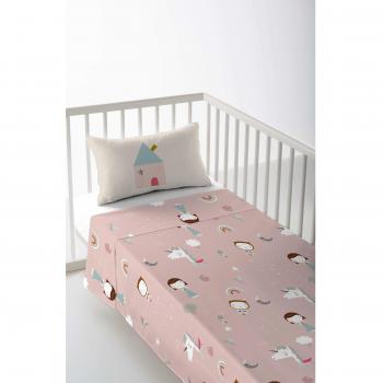 Juego de Sábanas Cuna/Maxicuna Infantil Bebé 100% Algodón Unicornio Blanco Haciendo el Indio Fabricado en España