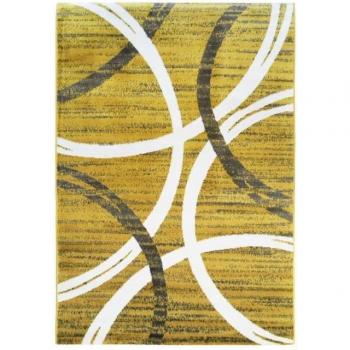 UNDERGOOD ARCHY – Designer-Teppich mit gelben und grauen Mustern, 120 x 170 cm