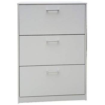 Armadio scarpiera 3 ribalte in bianco, dimensioni 60x24x109h, altezza 110 cm