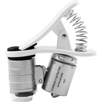 60X Phone Clip Microscope with LED/UV Lights for Jewelry and Antique Analysis