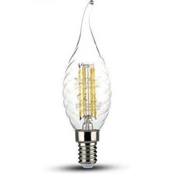 Lampadina LED E14 4W Candela a Fiamma Tortiglione Filamento 6400K SKU.4432