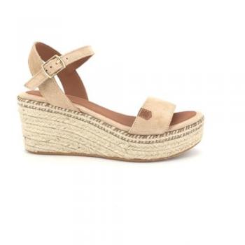 Popa Arambol Beige 38 – Sandale à talon plat en daim nubuck