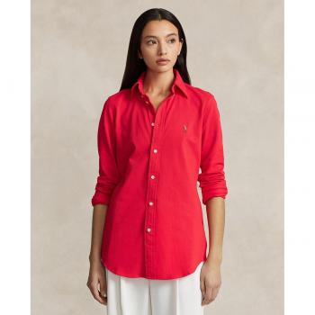 Polo Ralph Lauren Damen Hemd Baumwolle Langarm Rot Slim Fit