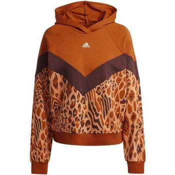Sudadera de fitness adidas x FARM Rio mujer rojo suelta con capucha