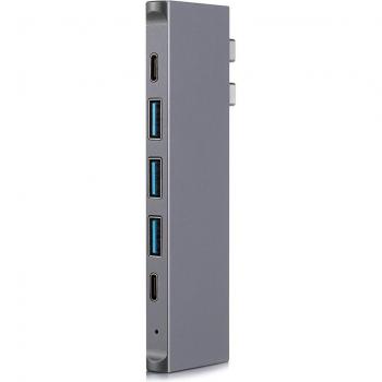 Hub USB-C double type-C avec HDMI et ports USB 3.0