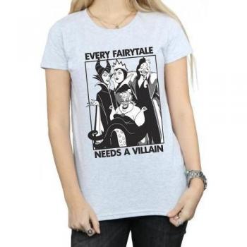 Disney Women’s “Every Fairy Tale Needs A Villain” T‑Shirt, Grey M
