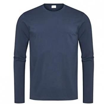 Mey Langarmshirt Herren Uni Blau