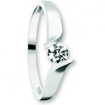 Damen‑Goldring ONE ELEMENT – Zirkonia, 333 Weißgold, Gr. 56