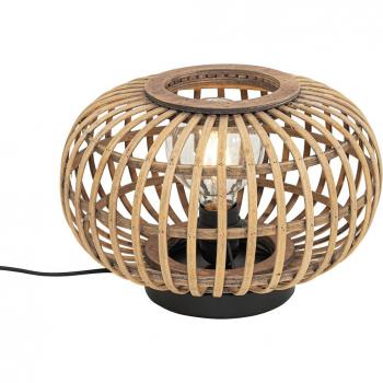 Qazqa Lampada Tondo con Bamboo e Acciaio