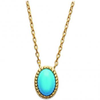 Or de Lily Q4696 – Collier turquoise Cléopâtre, plaqué or