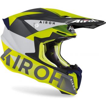 Casco motocross Airoh Twist 2.0 Lift Giallo e Blu Opaco