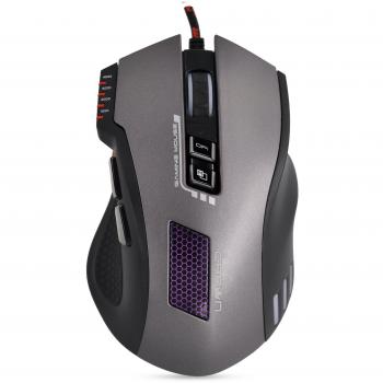 Crown Micro CMXG-711 Titan 8D Gaming Maus, kabelgebunden, grau