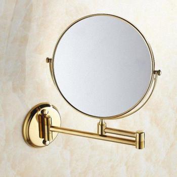 Solid Brass Double-Sided Makeup Mirror, 1X/3X Magnification