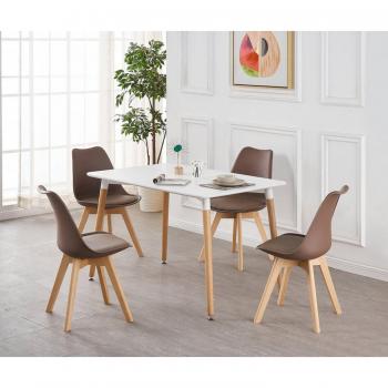 Lorenzo “Halo” Family Dining Set – 5 Pieces in Rustic Brown