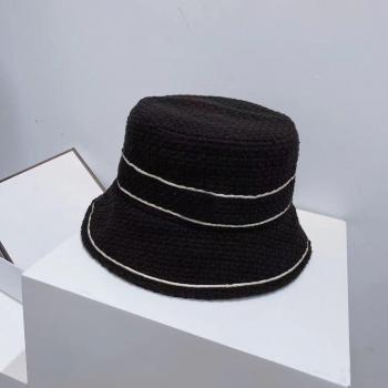 Panama styliste coton à carreaux féminin, couleur noir et blanc – H87