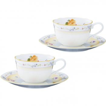 Noritake Jeune Frère 220 cc Ceramic Cup and Saucer Pair – Microwave Safe, Bone