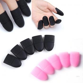 5er Set Silikon Kappen für Nagelkunst Entferner