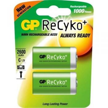 GP ReCyko+ Rechargeable C Batteries (2-Pack)