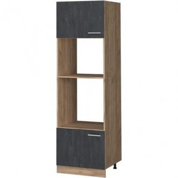 Armoire micro-ondes design R-Line, 60 cm, Béton noir, Vicco